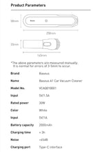 Load image into Gallery viewer, Baseus A1 Car Vacuum Cleaner 4000Pa Wireless Vacuum For Car Home Cleaning - White