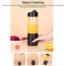 Load image into Gallery viewer, Portable Blender Cup USB Electric Fruit Juicer Rechargeable for Outdoor Sports Travel Camping - Black