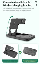 Load image into Gallery viewer, 15W Fast Charge 4 In 1 QI Wireless Charger Dock Station - Black
