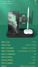 Load image into Gallery viewer, 15W Fast Charge 4 In 1 QI Wireless Charger Dock Station - Black
