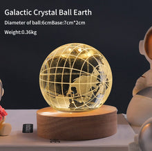 Load image into Gallery viewer, Luminous Crystal Ball Galaxy Night Light Decoration 3D Laser Carved - Earth
