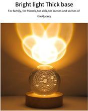 Load image into Gallery viewer, Luminous Crystal Ball Galaxy Night Light Decoration 3D Laser Carved - Moon
